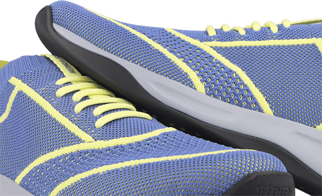 IF/THEN the Callisto men sneaker in Azure Horizon blue and yellow knit materials